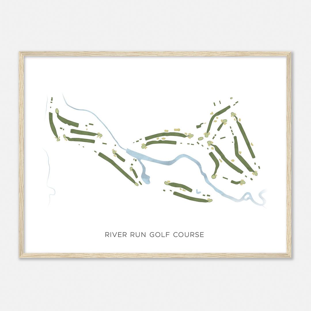 Print of River Run Golf Course Modern Map