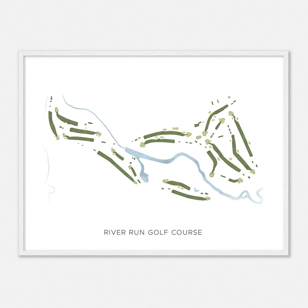 Print of River Run Golf Course Modern Map