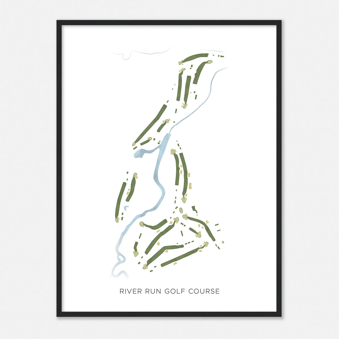 Print of River Run Golf Course Modern Map