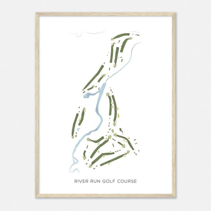 Print of River Run Golf Course Modern Map