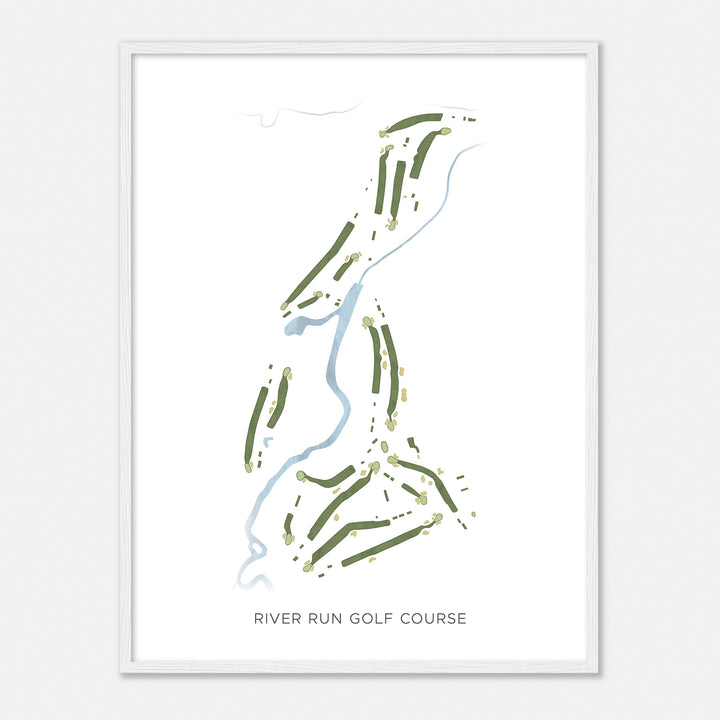 Print of River Run Golf Course Modern Map