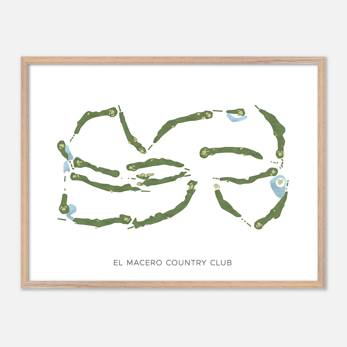 Print of El Macero Country Club Modern Map