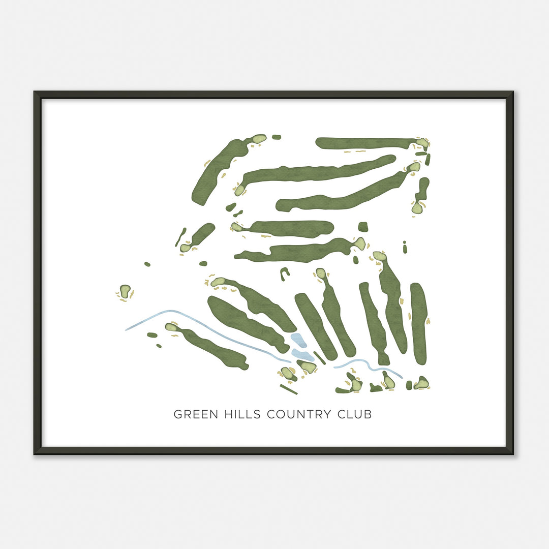 Print of Green Hills Country Club Modern Map