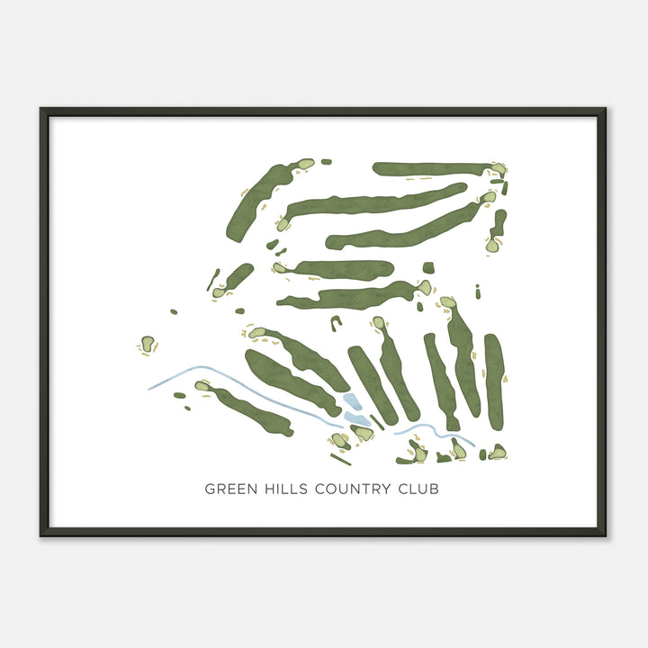 Print of Green Hills Country Club Modern Map