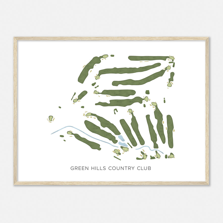 Print of Green Hills Country Club Modern Map