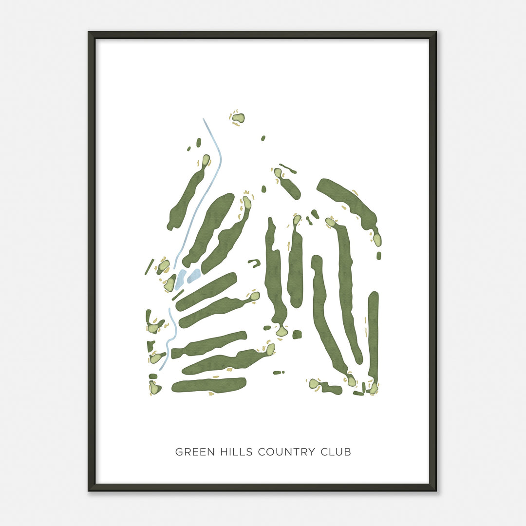 Print of Green Hills Country Club Modern Map