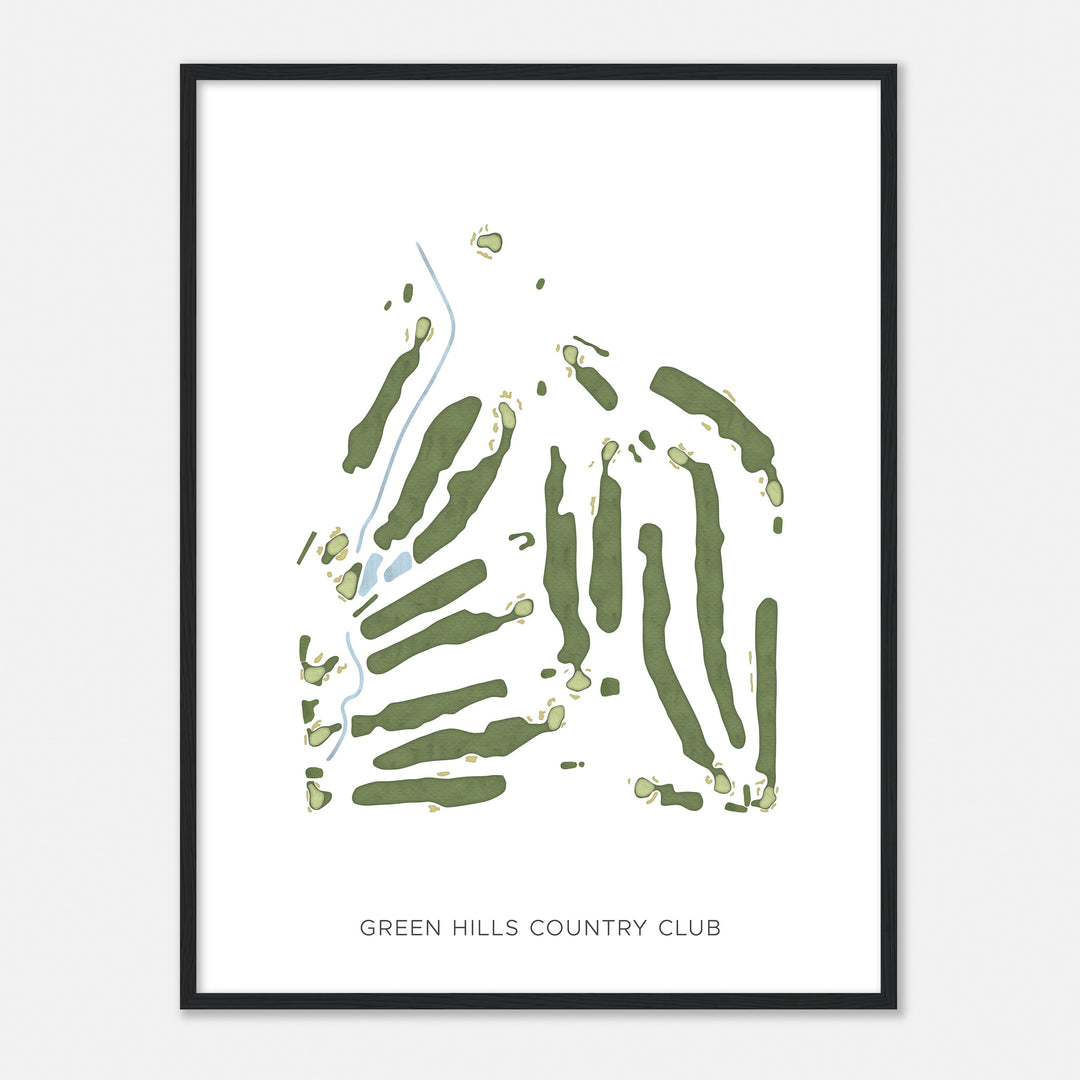 Print of Green Hills Country Club Modern Map