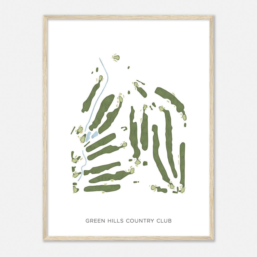 Print of Green Hills Country Club Modern Map