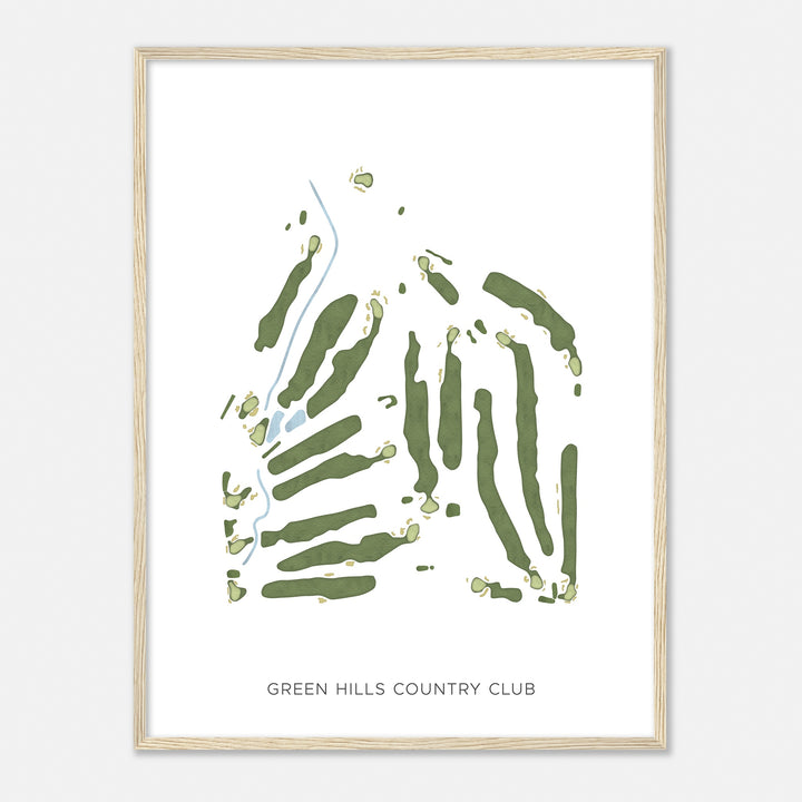 Print of Green Hills Country Club Modern Map