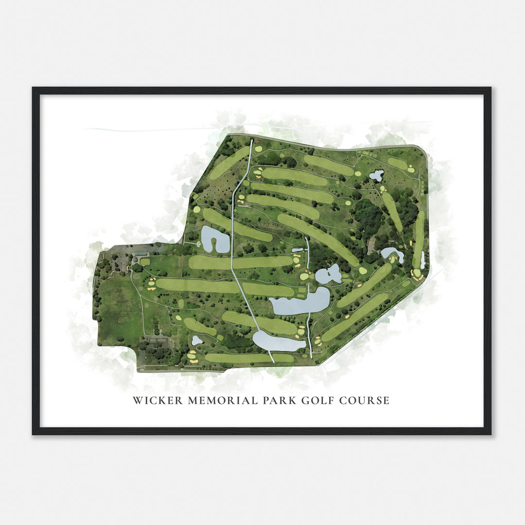 Print of Wicker Memorial Park Golf Course Classic Map