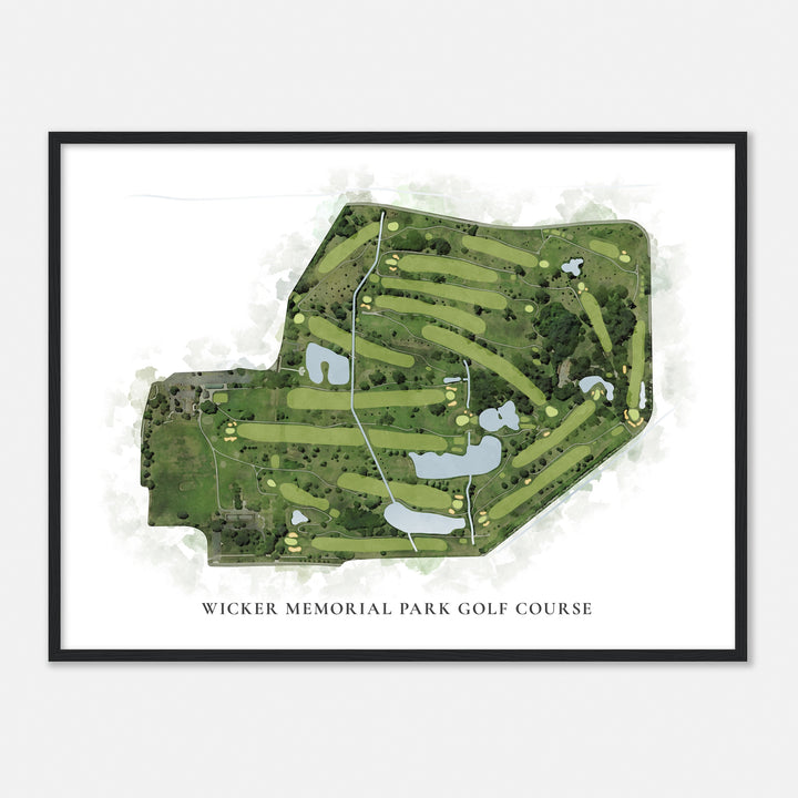Print of Wicker Memorial Park Golf Course Classic Map