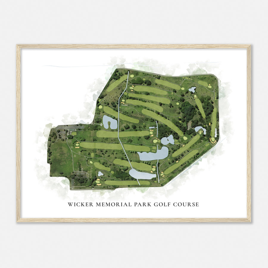 Print of Wicker Memorial Park Golf Course Classic Map