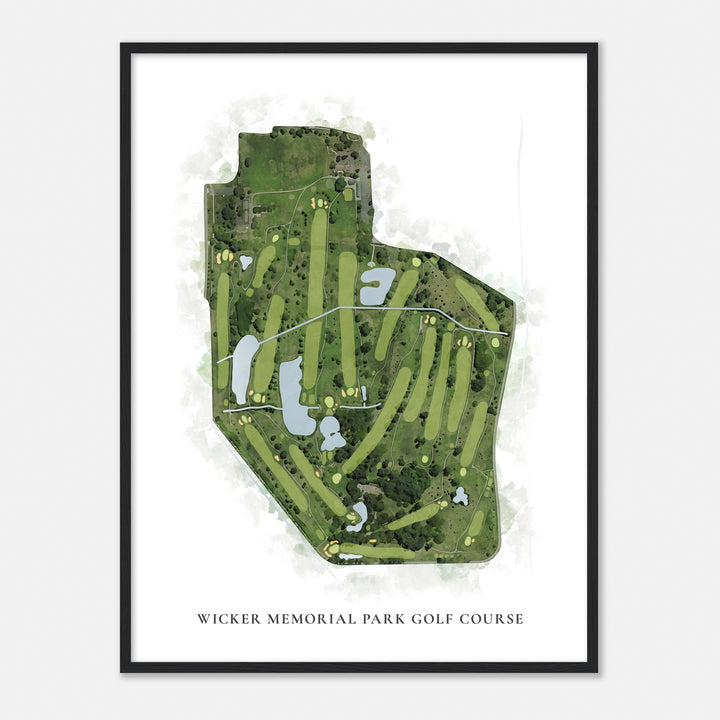 Print of Wicker Memorial Park Golf Course Classic Map