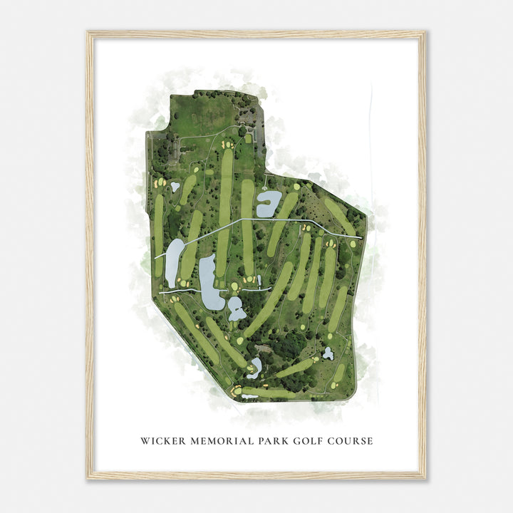 Print of Wicker Memorial Park Golf Course Classic Map