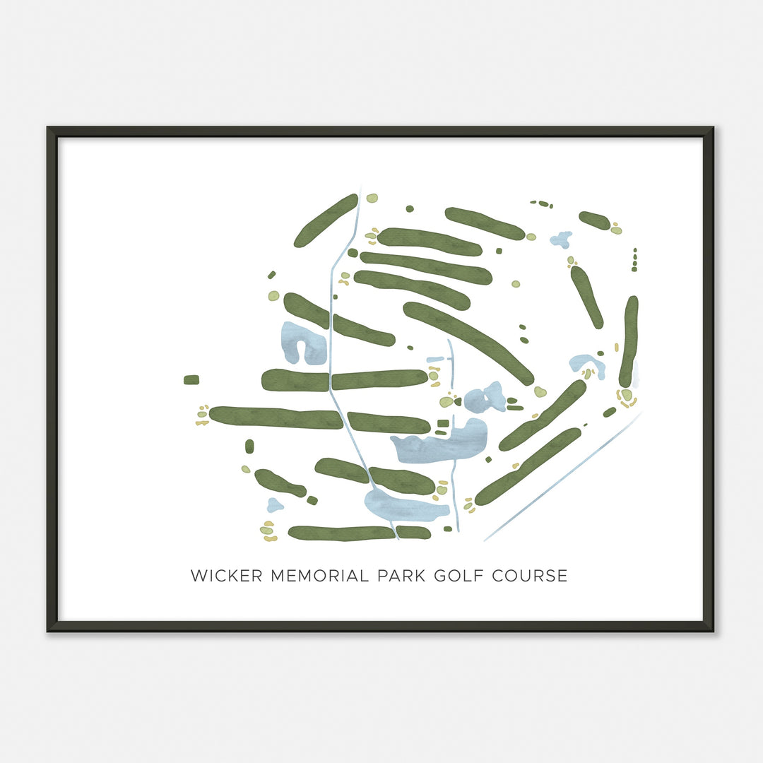 Print of Wicker Memorial Park Golf Course Modern Map