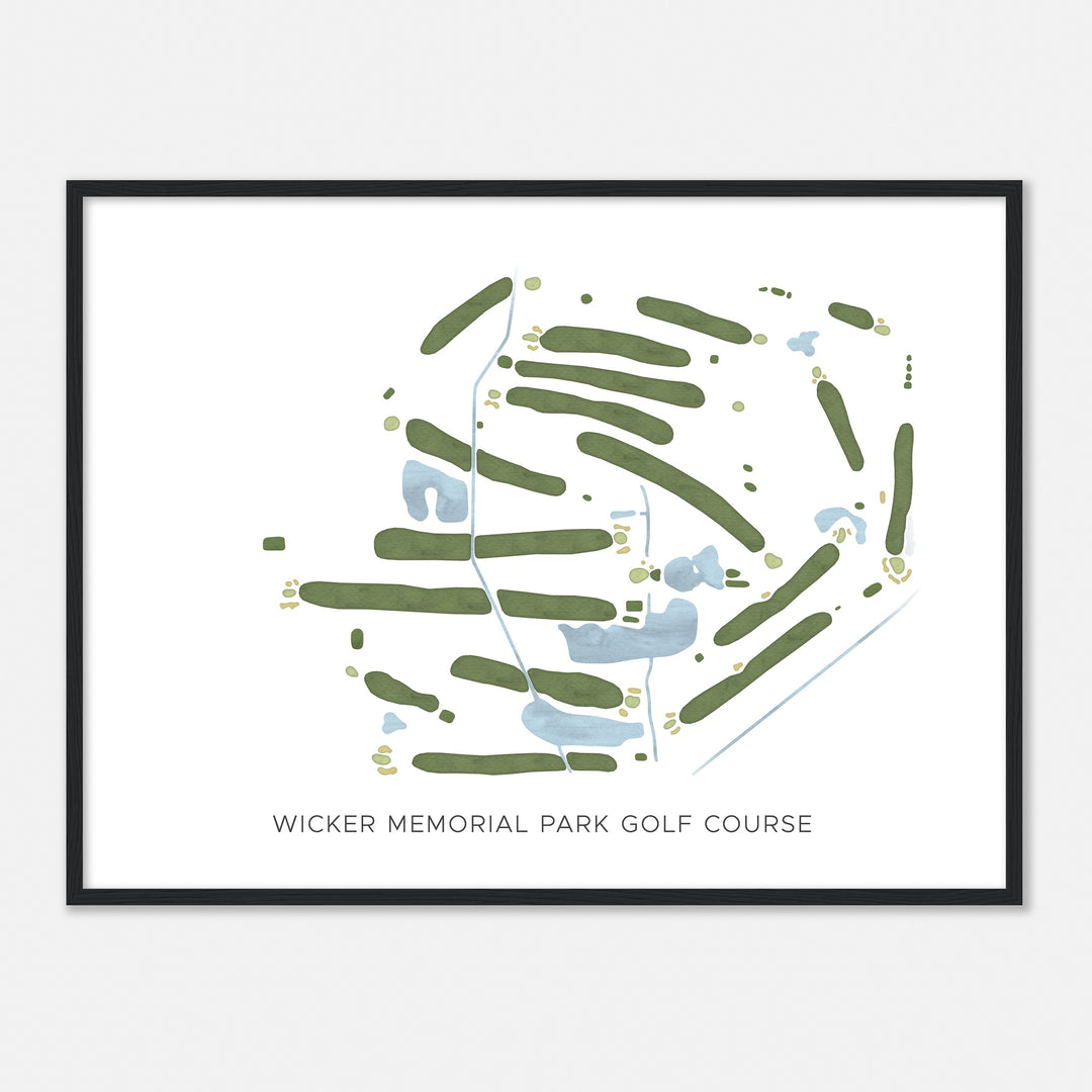 Print of Wicker Memorial Park Golf Course Modern Map