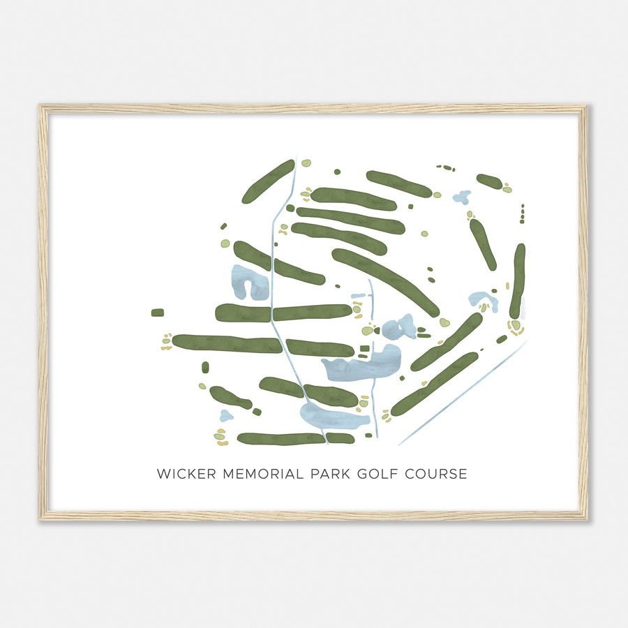 Print of Wicker Memorial Park Golf Course Modern Map