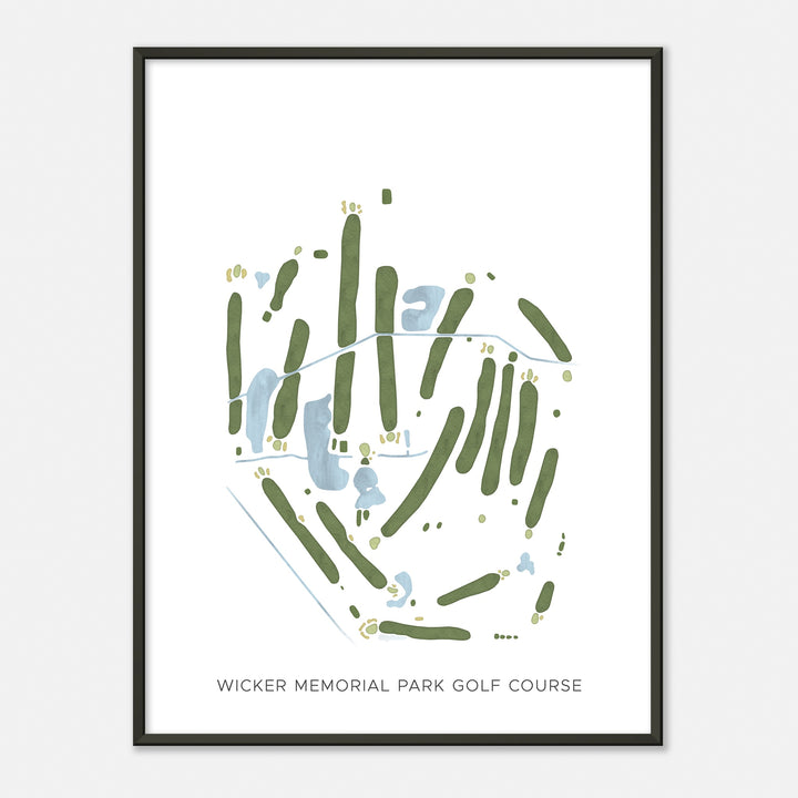 Print of Wicker Memorial Park Golf Course Modern Map