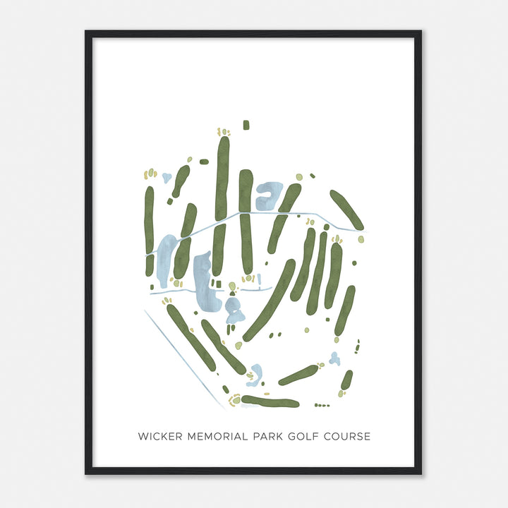 Print of Wicker Memorial Park Golf Course Modern Map