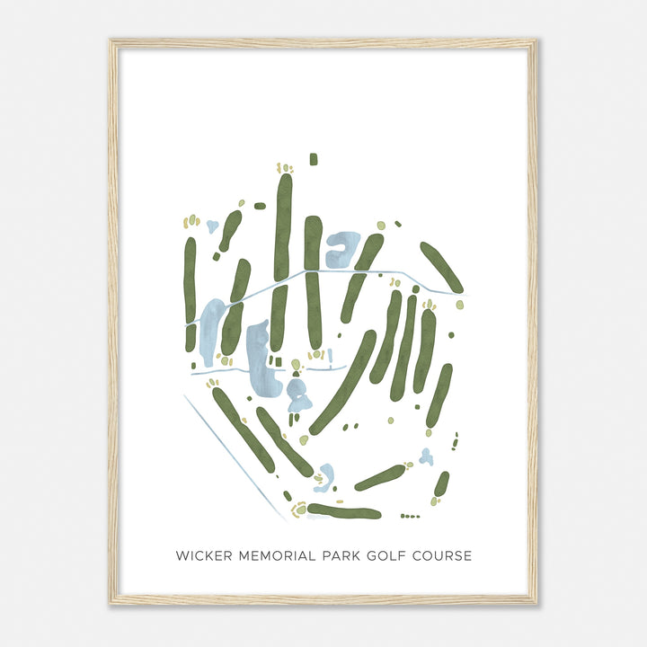 Print of Wicker Memorial Park Golf Course Modern Map