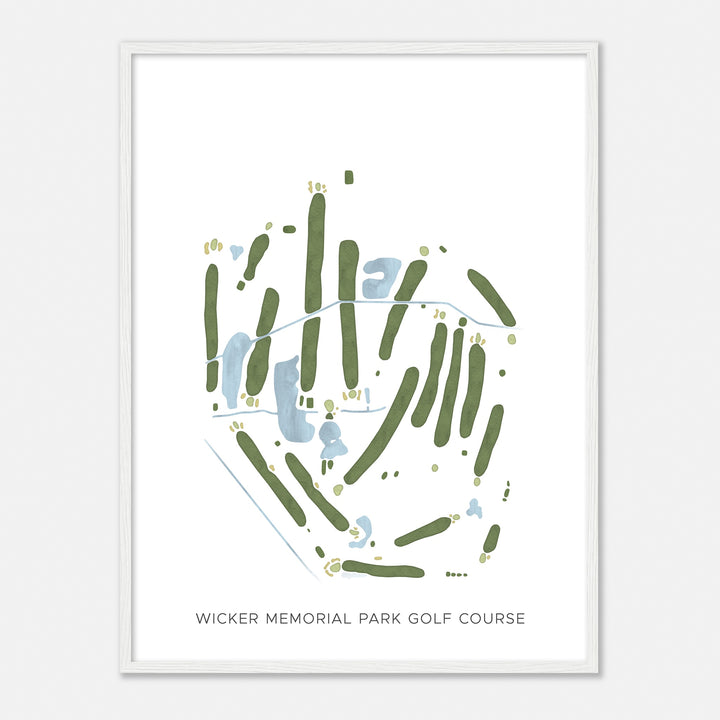 Print of Wicker Memorial Park Golf Course Modern Map