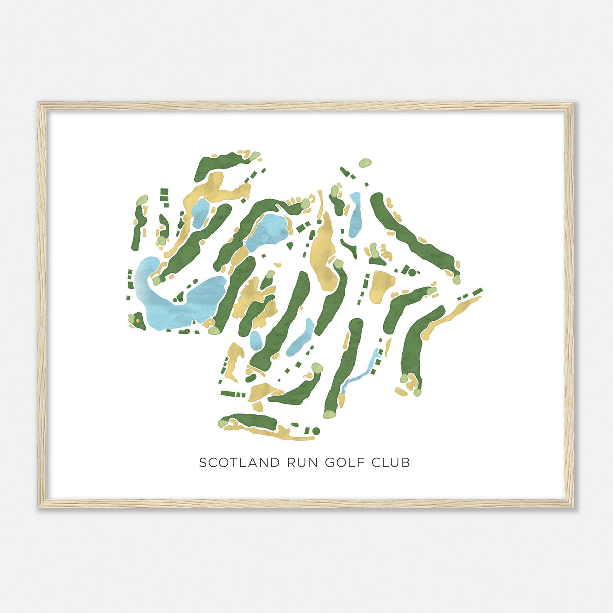 Print of Scotland Run Golf Club Modern Map