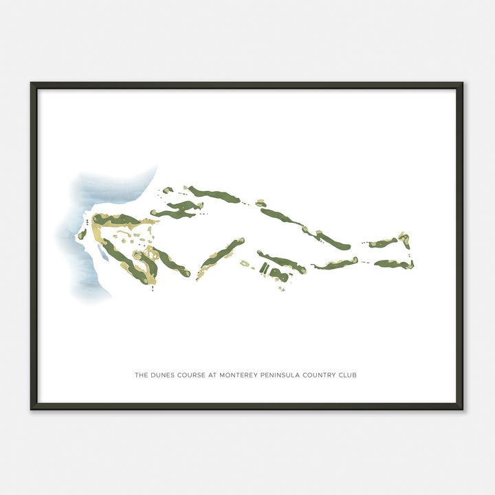 Print of The Dunes Course At Monterey Peninsula Country Club Modern Map