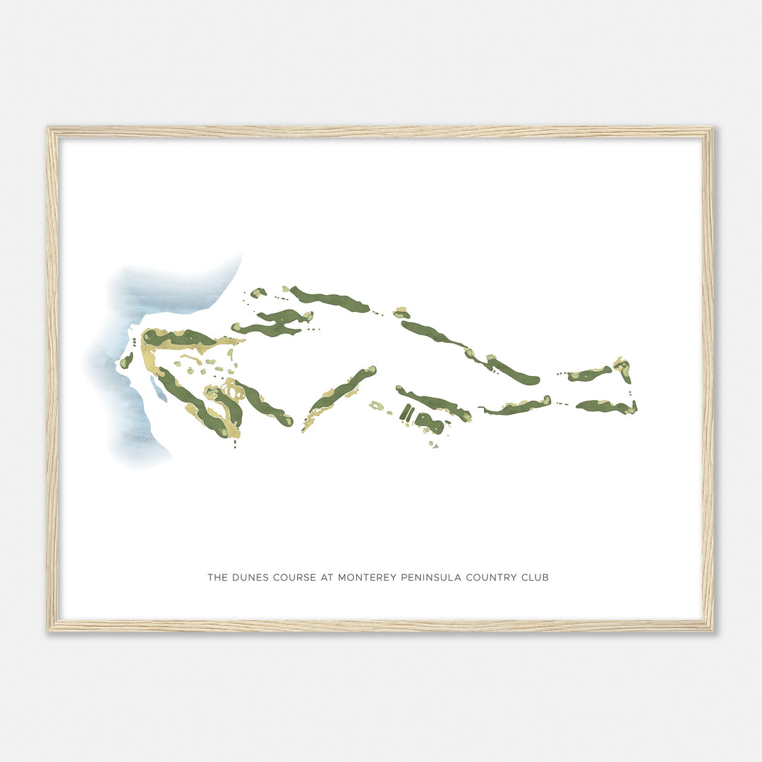 Print of The Dunes Course At Monterey Peninsula Country Club Modern Map