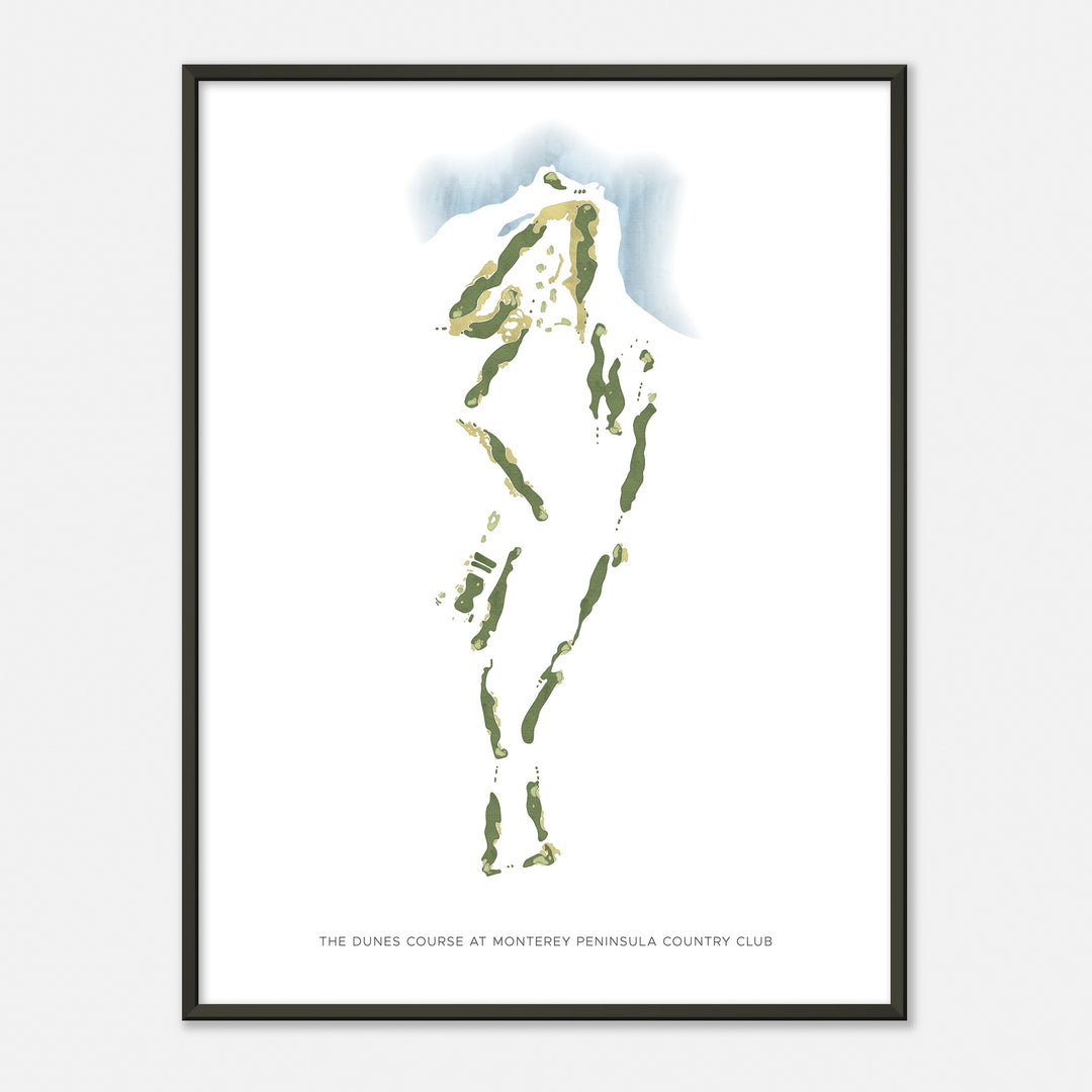 Print of The Dunes Course At Monterey Peninsula Country Club Modern Map