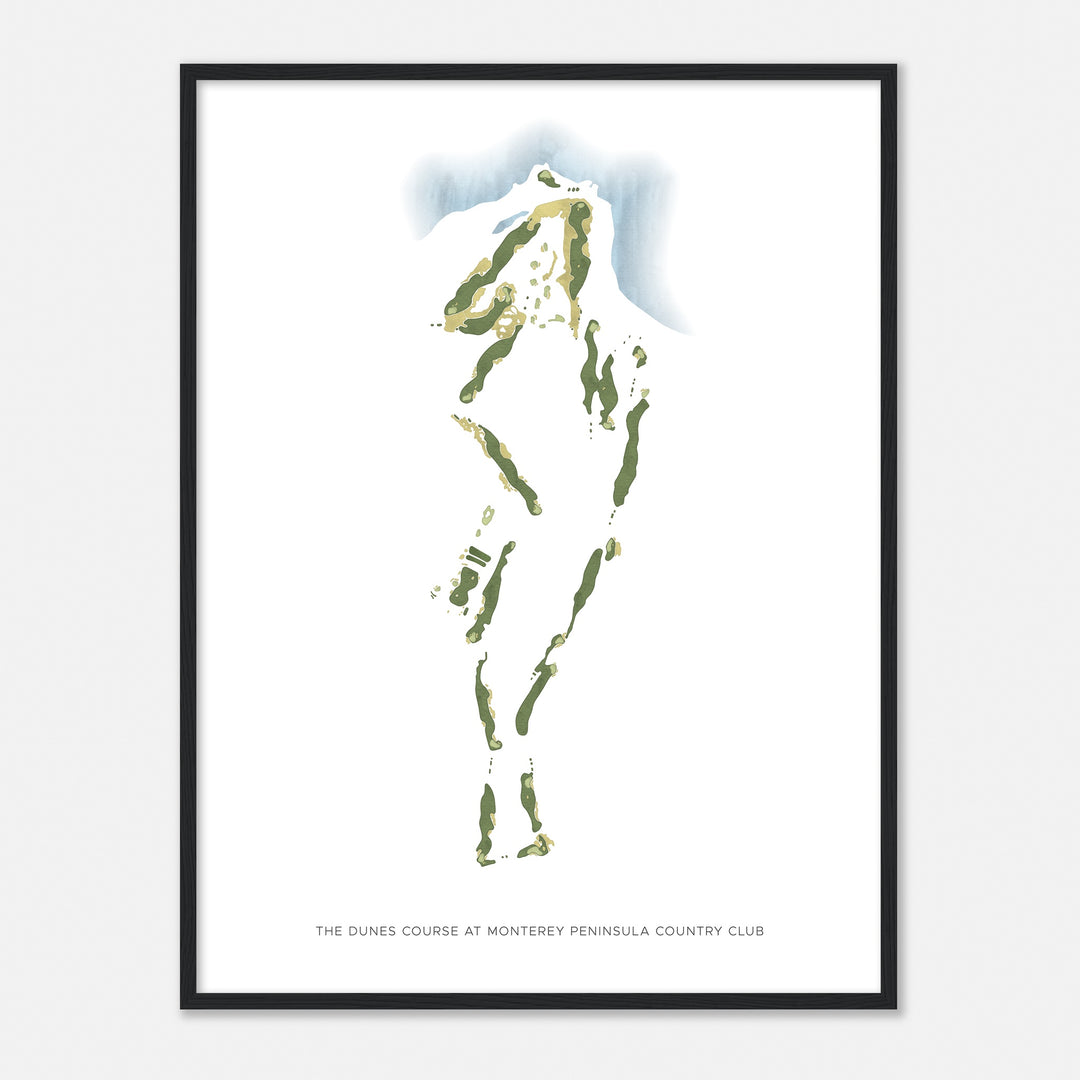 Print of The Dunes Course At Monterey Peninsula Country Club Modern Map