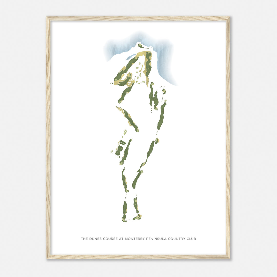 Print of The Dunes Course At Monterey Peninsula Country Club Modern Map