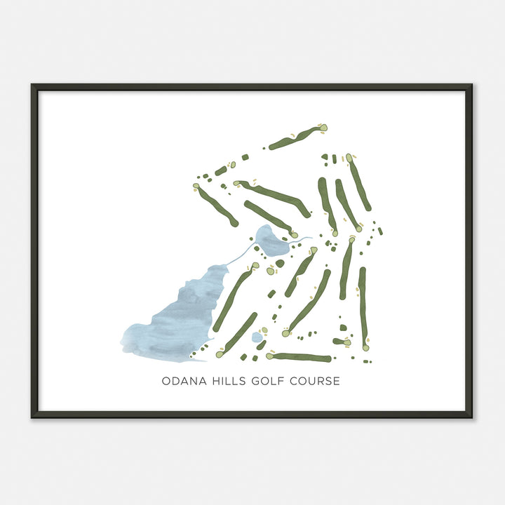 Print of Odana Hills Golf Course Modern Map