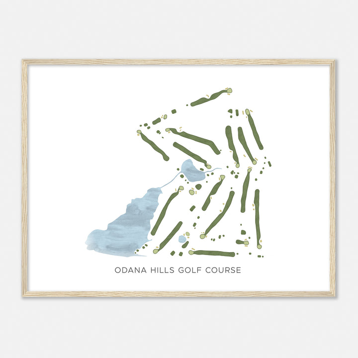 Print of Odana Hills Golf Course Modern Map