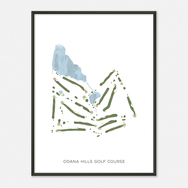 Print of Odana Hills Golf Course Modern Map