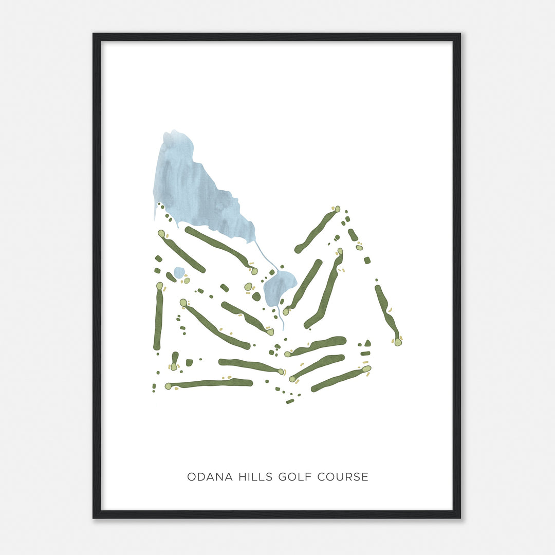 Print of Odana Hills Golf Course Modern Map