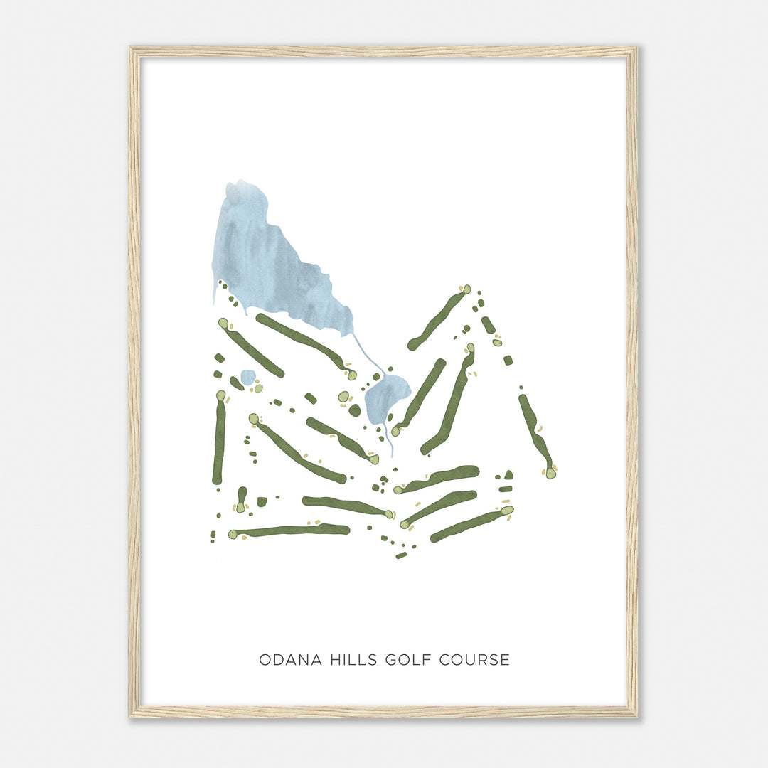 Print of Odana Hills Golf Course Modern Map