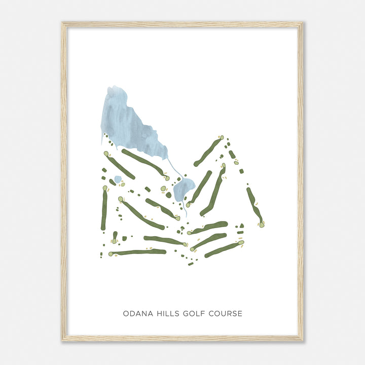 Print of Odana Hills Golf Course Modern Map