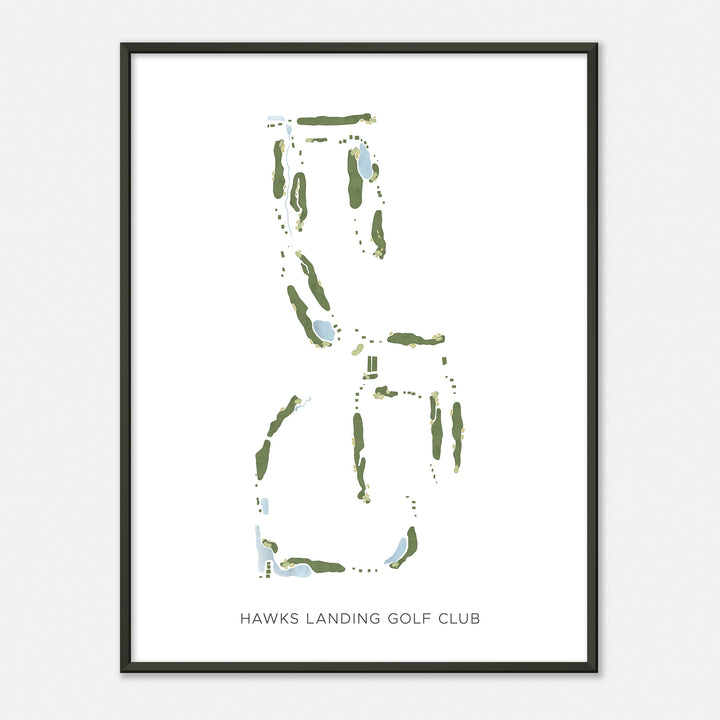 Print of Hawks Landing Golf Club Modern Map