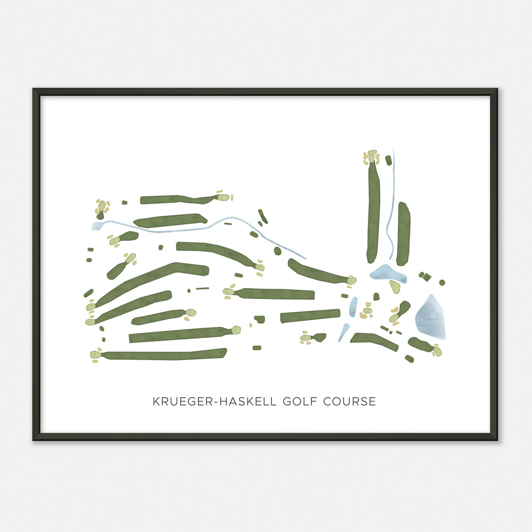 Print of Krueger-Haskell Golf Course Modern Map