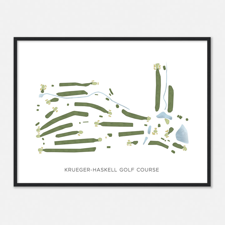 Print of Krueger-Haskell Golf Course Modern Map