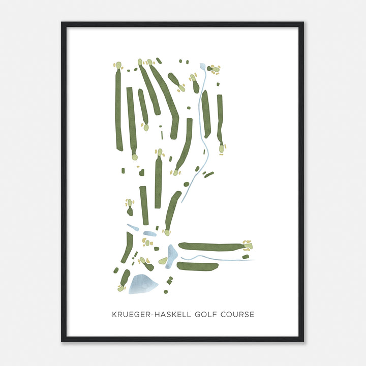 Print of Krueger-Haskell Golf Course Modern Map