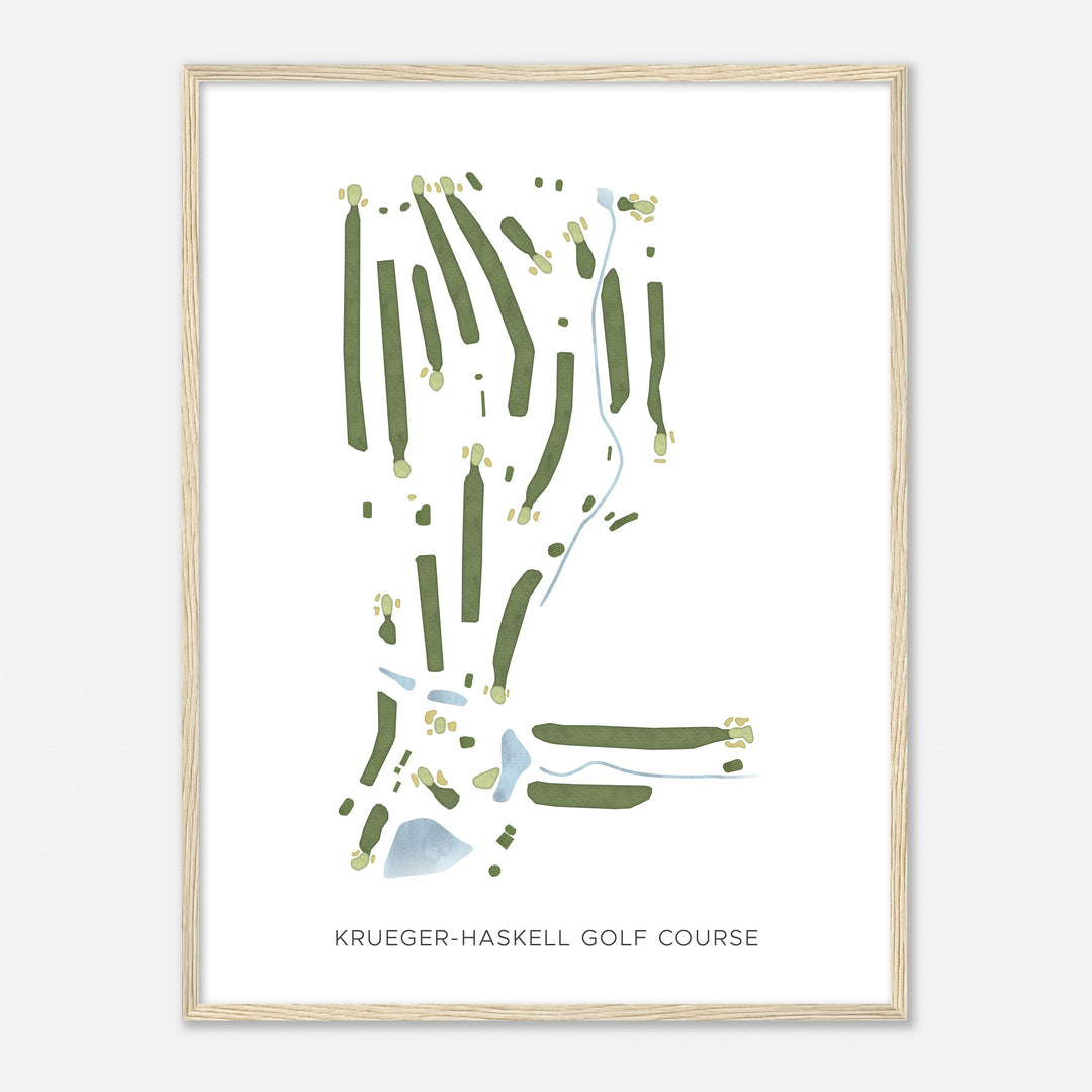 Print of Krueger-Haskell Golf Course Modern Map