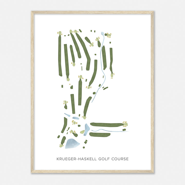 Print of Krueger-Haskell Golf Course Modern Map