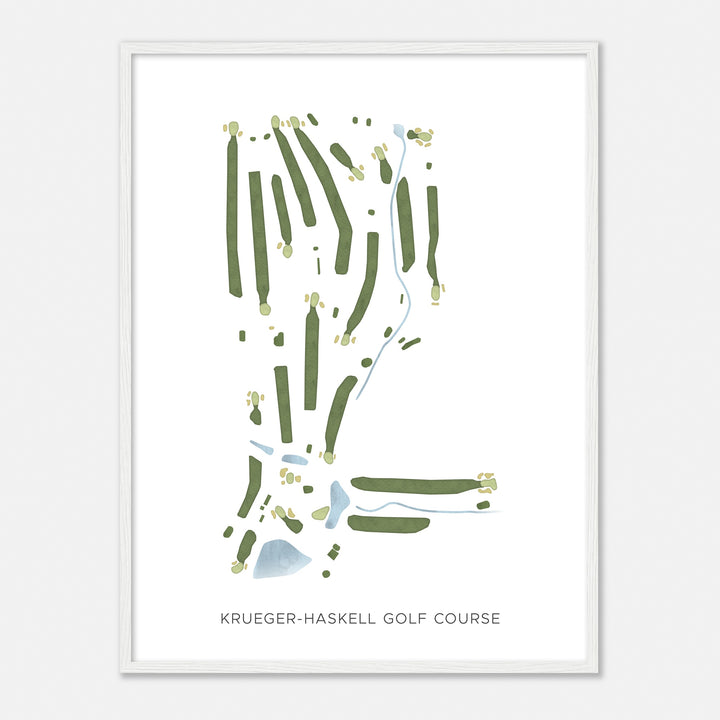 Print of Krueger-Haskell Golf Course Modern Map
