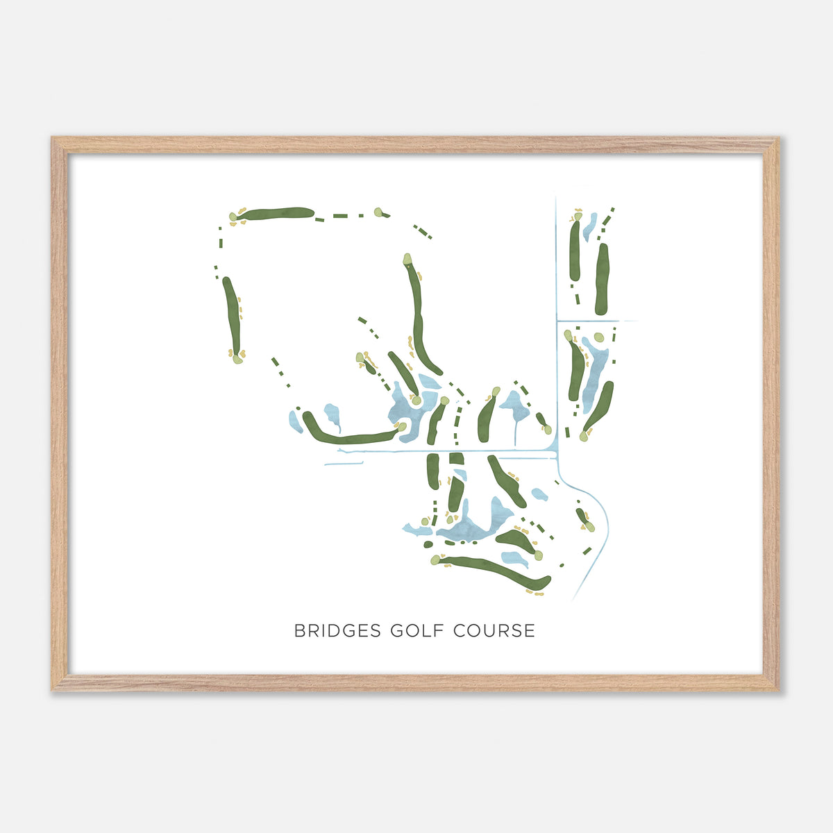 Print of Bridges Golf Course Modern Map