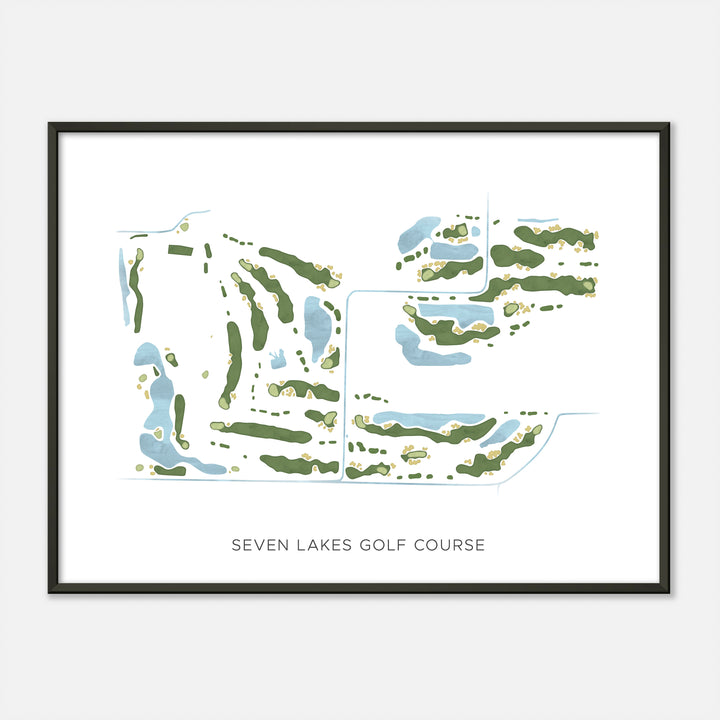 Print of Seven Lakes Golf Course Modern Map