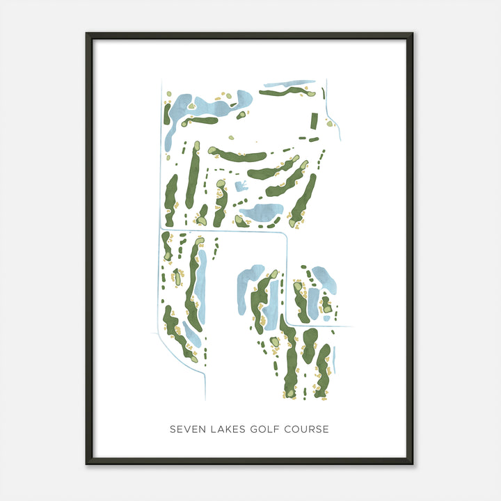 Print of Seven Lakes Golf Course Modern Map