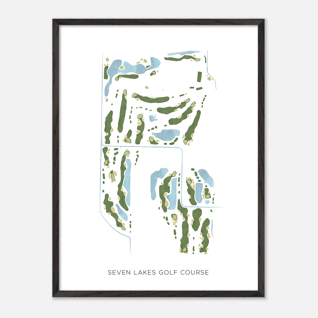 Print of Seven Lakes Golf Course Modern Map