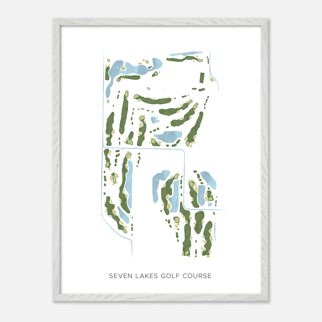 Print of Seven Lakes Golf Course Modern Map