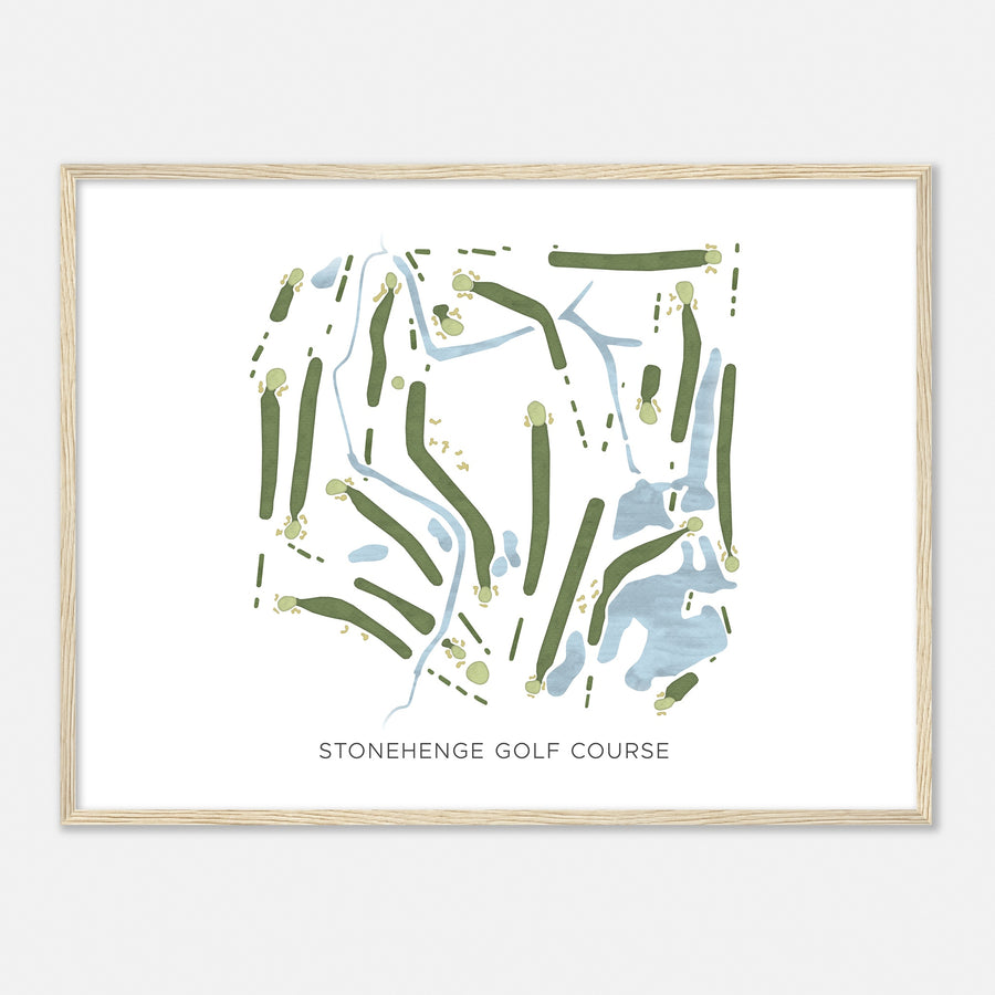 Print of Stonehenge Golf Course Modern Map